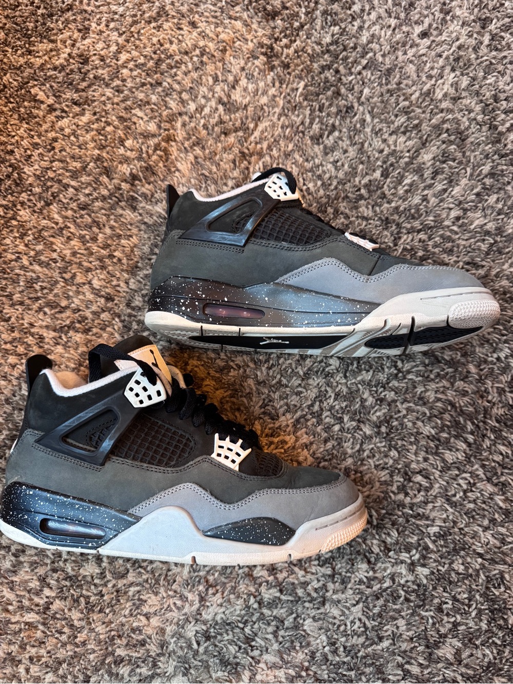 Jordan Retro Sneaker in Black and Gray with Cream Accents - Picture 3 of 7
